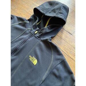 The NORTH FACE Gray/Yellow Full Zip Hooded Fleece Lined Sweatshirt sz M